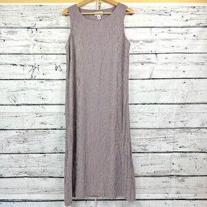 Talbots Petites Red Houndstooth Sleeveless‎ Maxi Dress [Size 14] Made in USA